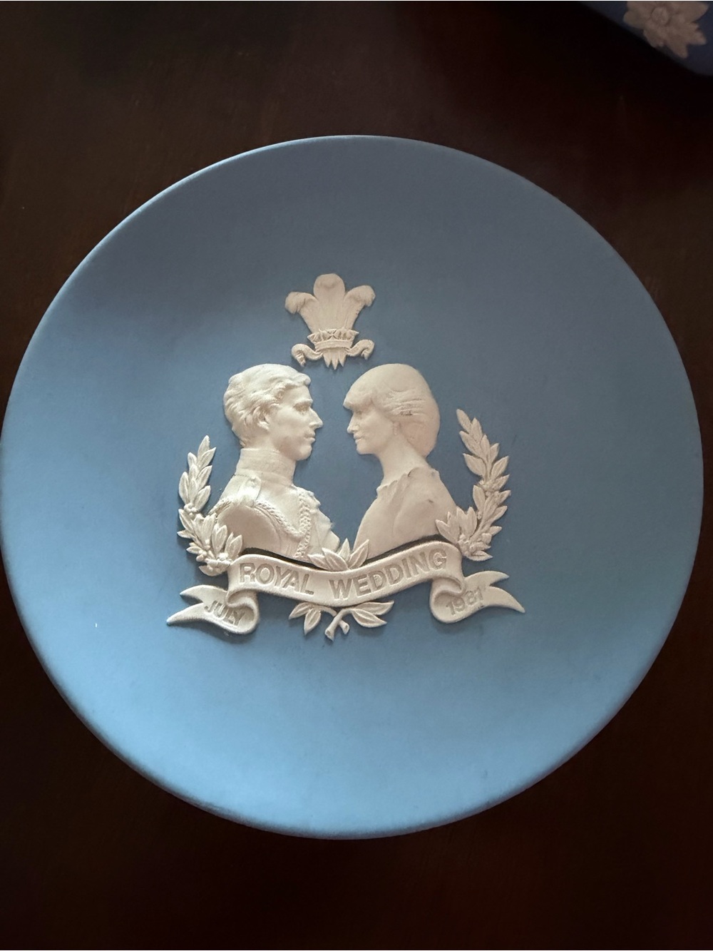 Wedgwood Blue and White Royal Wedding Jasperware Plaque